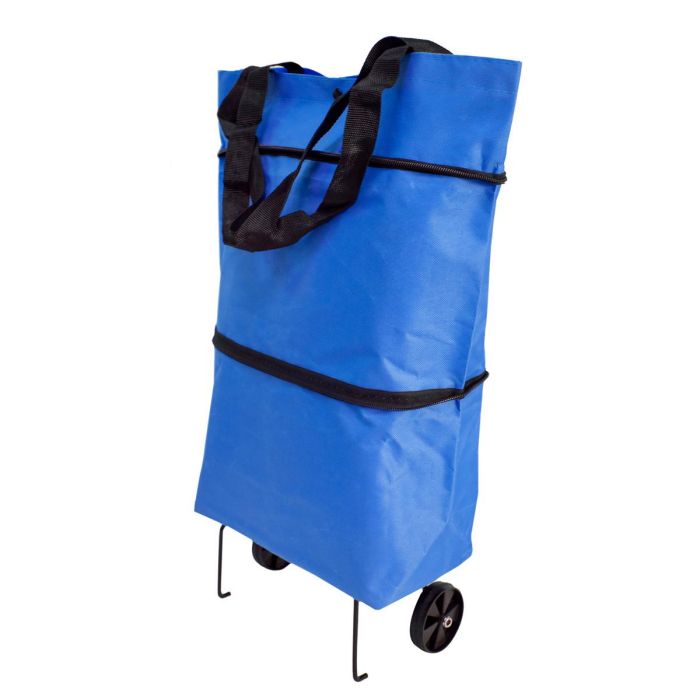 Сумка для покупок трансформер 54х40см 2 колеса Синя господарська сумка на колесах складна кравчучка