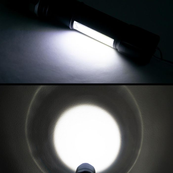 Світлодіодний ліхтарик на акумуляторі 18650 BL-W546 Чорний ручний ліхтар для риболовлі фонарик