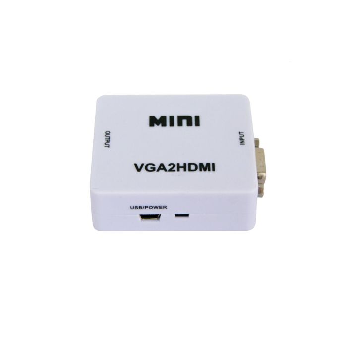 Перехідник з VGA на HDMI зі звуком MiNi VGA2HDMI Білий конвертер vga to hdmi переходник с vga на hdmi