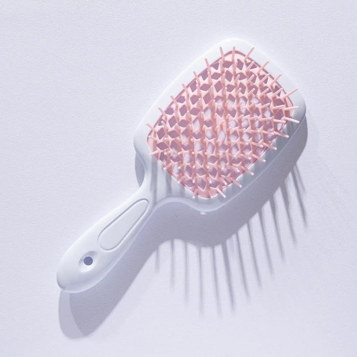 Гребінець для волосся продувний Janeke Superbrush Білий/світло-рожевий щітка для мокрого волосся расческа