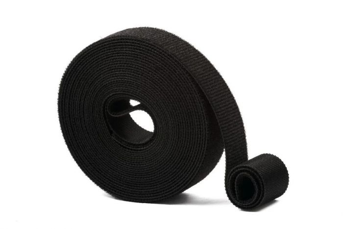 Стрічка липучка самоклеюча 20мм Чорна комплект із 2 шт. Велкро липучка - текстильна застібка